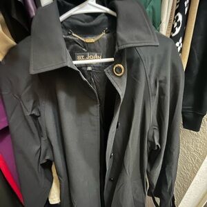 St. John Black Coat with Gold Accents